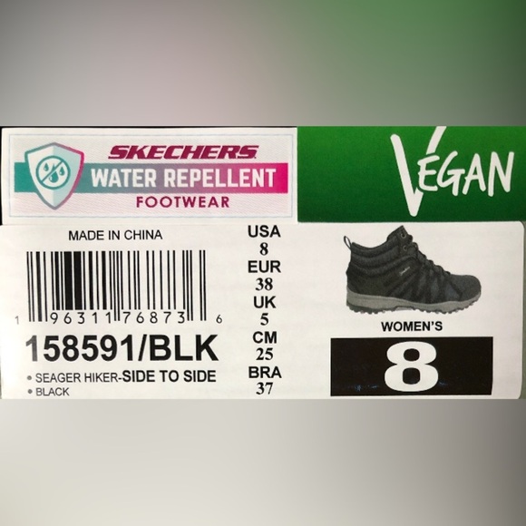 SKECHERS BOOTS Seager Hiker lace up boots in black . NEW WITH TAGS - Picture 6 of 12